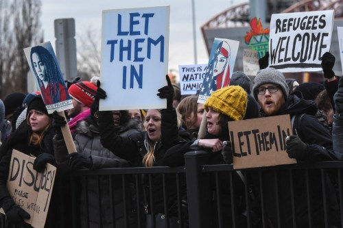 American citizens protest this January 29th in New York City