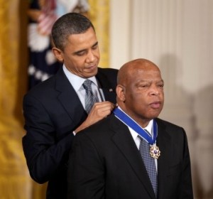 U.S. President Barack Obama awards civil rights hero and Congressman John Lewis the 'Medal of Freedom' in 2011