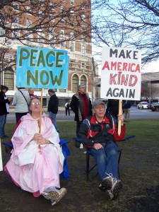 At a recent rally in Buffalo, N.Y., protesting virtually everything Trump stands for. Photo by Doug Draper