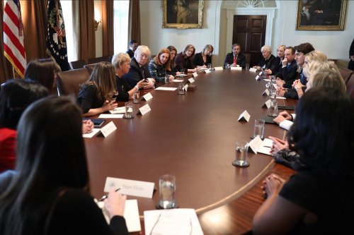 Trump and Trudeau participate in a roundtable at White House with women executives.